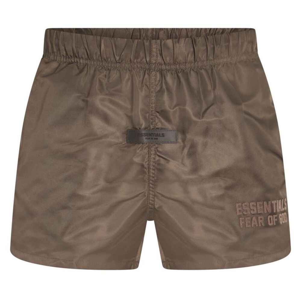 Fear Of God Essentials Unisex Adult Embroidered Logo Tapered Shorts / Off Black